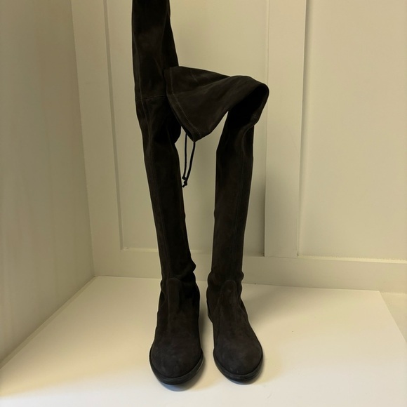 STUART WEITZMAN Lowland suede over-the-knee boots Dark Grey Sz 8.5 - Picture 7 of 14
